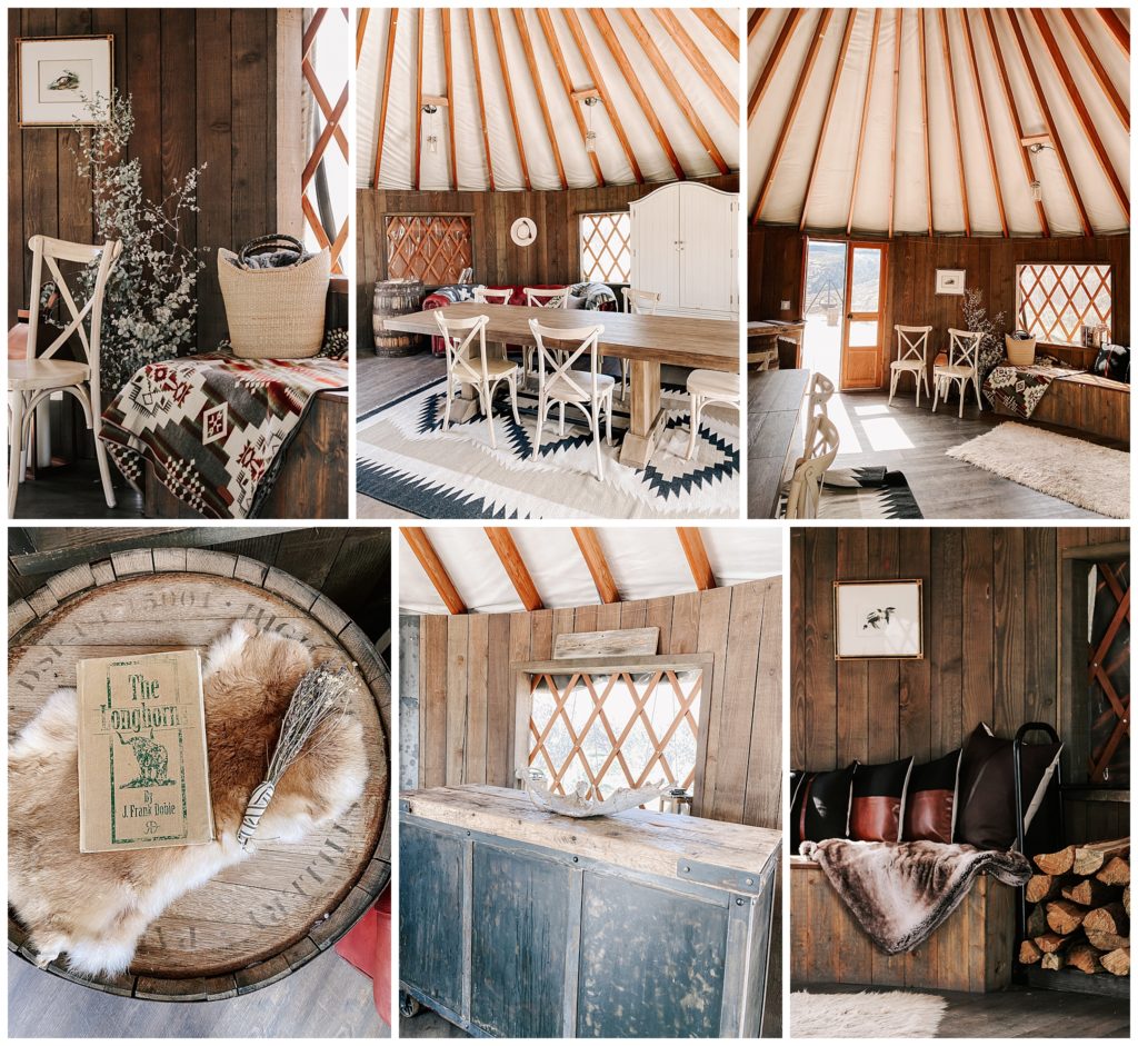 interior of the yurt at the blue sky ranch wedding venue by adrian wayment photo