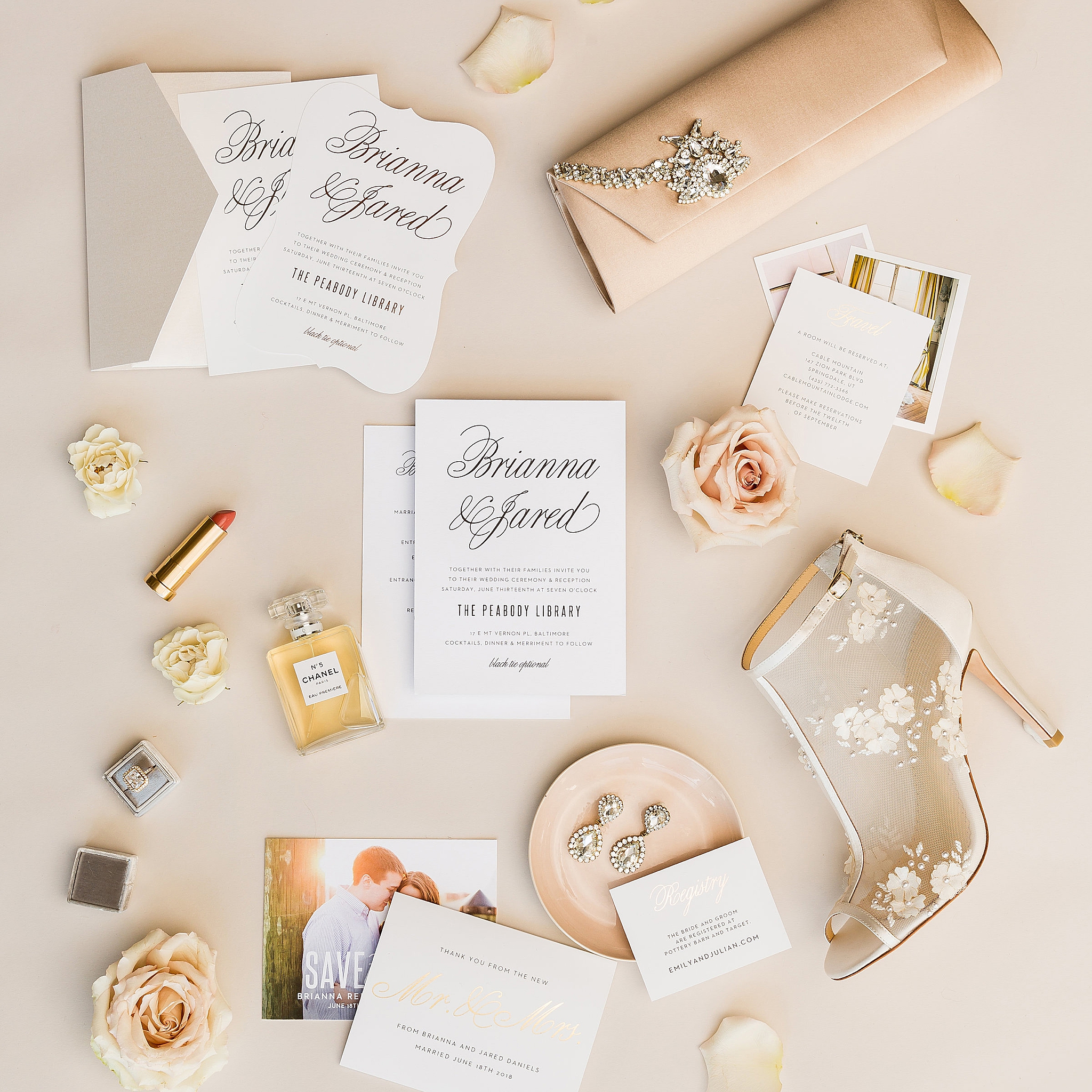 neutral wedding save the dates from basic invite by adrian wayment photo