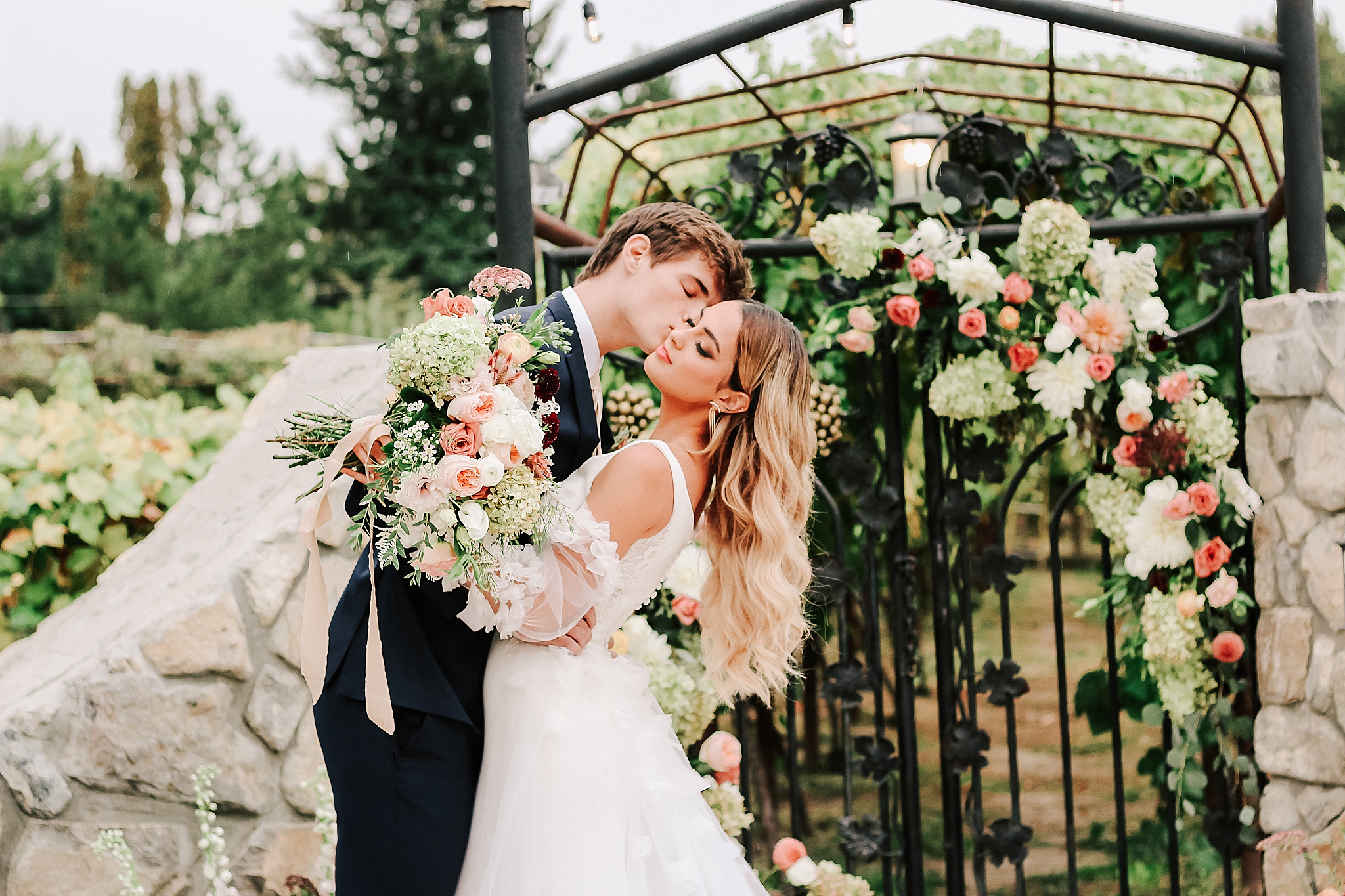 bride and groom at brush creek ranch wedding by adrian wayment photo