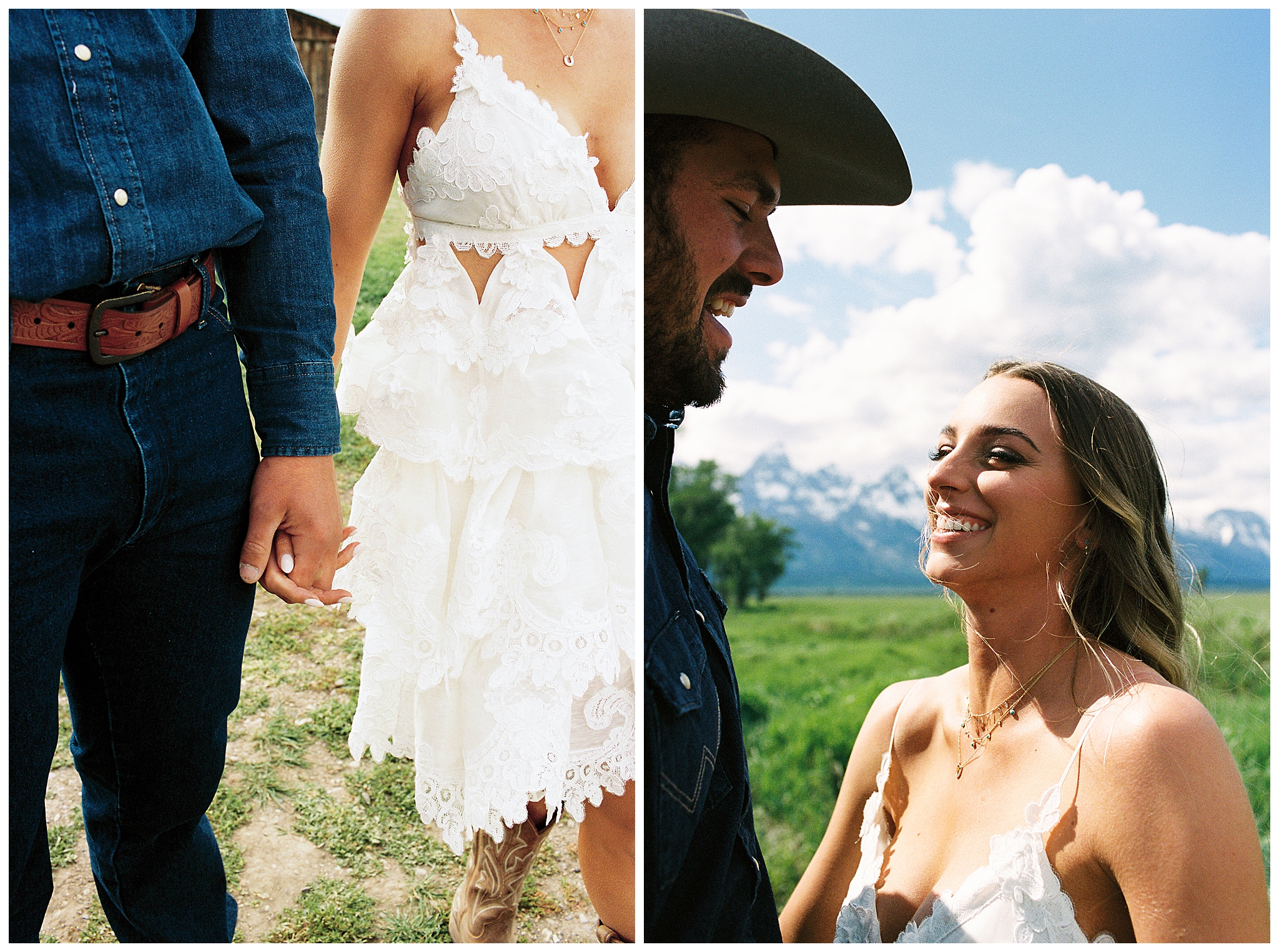 Western engagement photos taken in Grand Teton National Park by local Jackson wedding photographer Adrian Wayment.